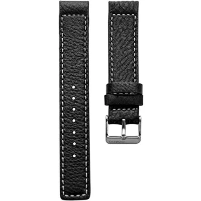 Abbildung von Oozoo Armband Uhrenband Uhrenarmband Leder Lederband mit Dornschließe Schwarz 22 mm