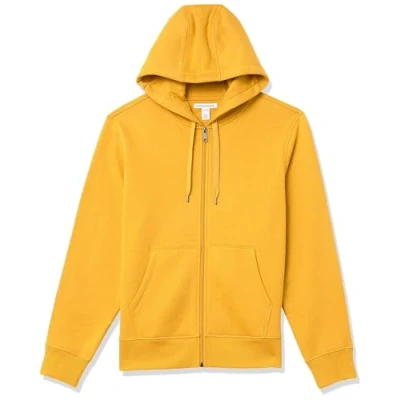 Abbildung von Amazon Essentials Herren Fleece Kapuzenpulli mit durchgehendem Reißverschluss (erhältlich in den Größen Big &amp; Tall), Gold, L