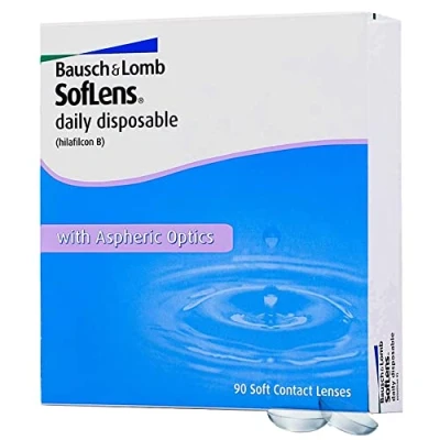 Abbildung von Bausch + Lomb SofLens Daily Disposable Tageslinsen, sphärische Kontaktlinsen, weich, 90 Stück BC 8.6 mm / DIA 14.2 1.50 Dioptrien