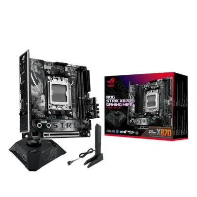 Abbildung von ASUS ROG Strix X870 I Gaming WiFi Mainboard Sockel AM5 (AMD, X870, Mini ITX, 10+2+1 Power Stages, Dynamic OC Switcher, Core Flex, DDR5, 7, M.2, PCIe 5.0)