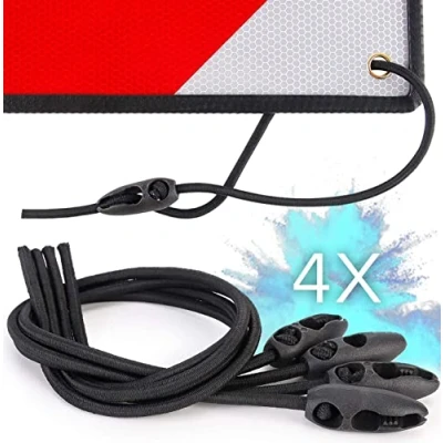 Abbildung von PLANGER® Gepäckspanner für Warntafel Italien und Spanien (4X 50cm) Befestigung Schild Fahrrad Fahrradträger I Spanngurte Einstellbare Länge