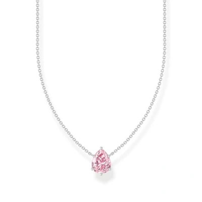 Abbildung von Thomas Sabo Kette mit pinkfarbenem Tropfen Anhänger 925 Sterlingsilber KE2213 051 9