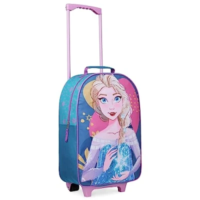Abbildung von Disney Stitch Kinderkoffer Mädchen Jungen Trolley Handgepäck Reisekoffer Kinder mit Rollen Kabine Tasche für Urlaub Offizielle Fanartikel 47x30x17cm (Blau ELSA)