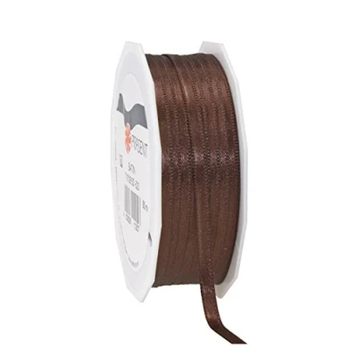 Abbildung von PRÄSENT C.E. Pattberg Satin Espresso, 50 m Satinband zum Einpacken von Geschenken, 6 mm Breite, Geschenkband Dekorieren &amp; Basteln, Dekoband, Anlass