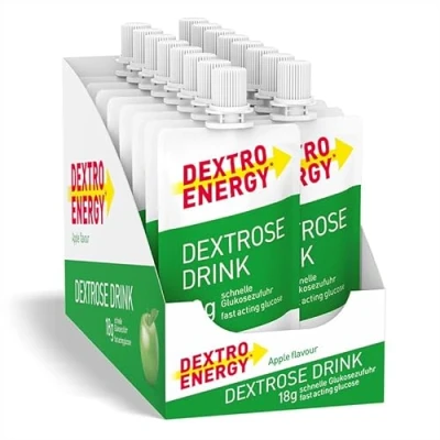 Abbildung von DEXTRO ENERGY DEXTROSE DRINK APFEL (16er Pack) flüssiger Traubenzucker für Zuckerhaushalt, 24g schnell verfügbare Kohlenhydrate Ausflüge, Arbeit oder Lernen