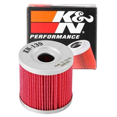 Abbildung von K&amp;N Powersports Ölfilter Kartusche 44x44mm kompatibel mit Suzuki, Arctic Cat, Kawasaki (KN 139), Rot
