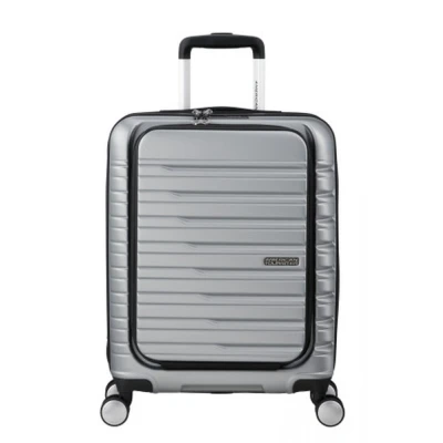 Abbildung von American Tourister Flashline Spinner S, Handgepäck mit Frontlader, 55 cm, 34 L, Silber (Sky Silver)