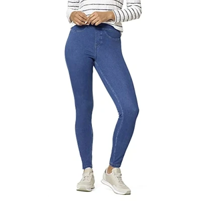 Abbildung von HUE Damen Curvy Fit Essential Denim Leggings Strumpfwaren, Mittlerer Waschung, X Groß