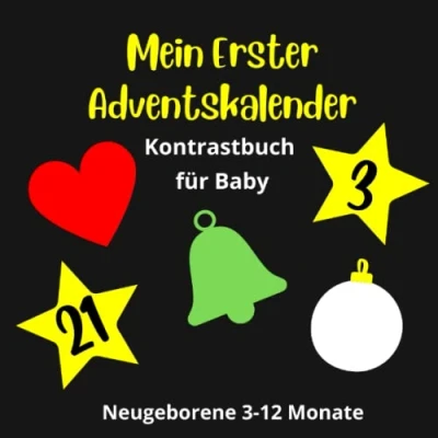 Abbildung von Mein Erster Adventskalender Kontrastbuch für Baby Neugeborene 3 12 Monate: Visuelle Stimulation der Kindlichen Entwicklung Geschenk Neugeborenes