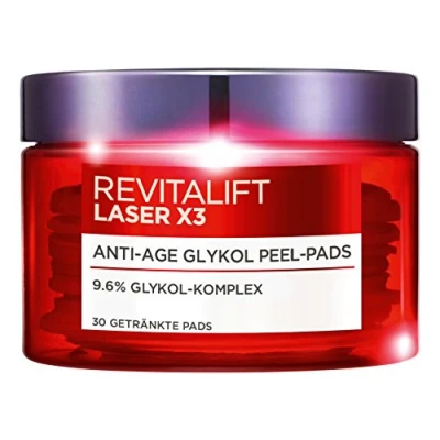 Abbildung von L&#039;Oréal Paris RevitaLift Laser X3 Anti Age Glykol Peel Pads, 30 ml