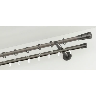 Abbildung von GARDINIA Gardinenstange, Metall Rohr, Vorhangstange, Serie Chicago, Durchmesser 20 mm, Länge 120 cm, Edelstahl Optik
