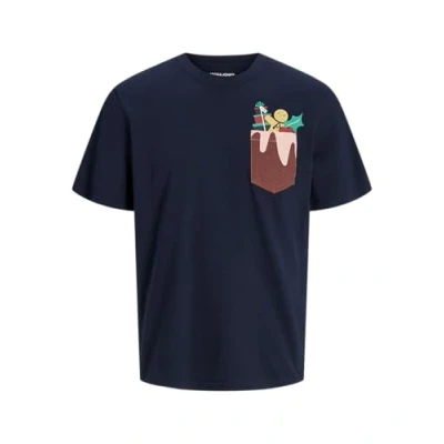 Abbildung von JACK&amp;JONES Herren Jjxmas Pocket Tee Ss Crew Neck T Shirt, Sky Captain, M
