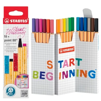 Abbildung von STABILO Fineliner point 88 18er Zick Zack Tischset 18 Farben
