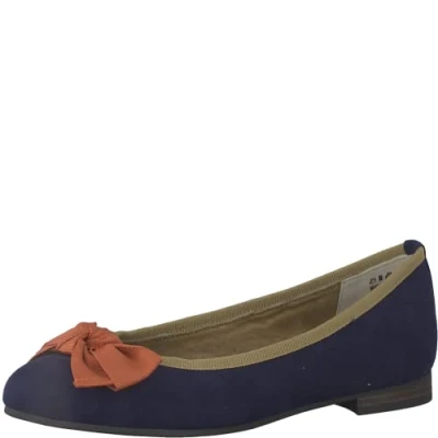 Abbildung von MARCO TOZZI Damen Ballerinas mit Schleife Vegan, Mehrfarbig (Navy Multi), 38 EU
