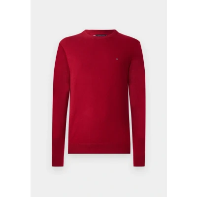 Abbildung von Tommy Hilfiger PIMA CREW NECK Strickpullover, Herren, Größe: Small, Regatta red