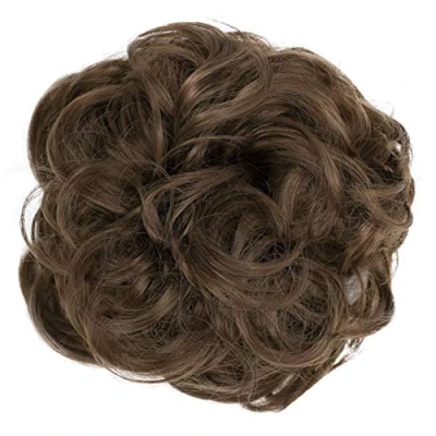 Abbildung von CAISHA Scrunchie Haarteil Haargummi Dutt Haarverdichtung Groß Emilia Gewellt Unordentlich DM15cm Hellbraun G6E