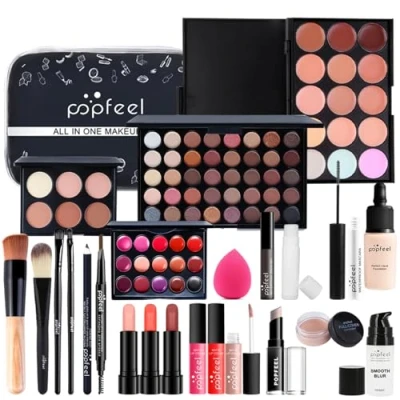 Abbildung von FantasyDay Multifunktions Exquisite Make up Geschenkset Kosmetik Schmink Kit für Gesicht, Augen und Lippen Makeup Paletten Schminkkoffer mit Lidschatten Palette, Lippenstift, Rouge, Mascara, Pinsel