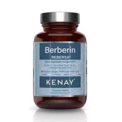 Abbildung von Berberin HCL REBERSA (Berberis aristata) 500mg pro Tagesdosis Vegan Ohne Magnesiumstearat 60 Kapseln vege KENAY EUROPE