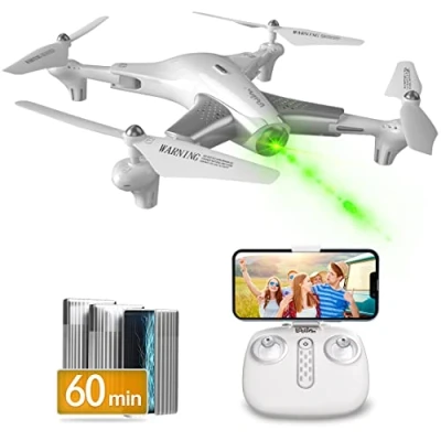 Abbildung von Loolinn Drohne mit Optischer Flusspositionierungstechnologie 60 Minuten lange Flugzeit/Sehr stabiler Flug Quadrocopter Drohnen Kamera HD für Kinder als Geschenk