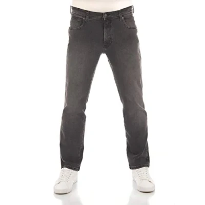 Abbildung von Wrangler Herren Jeans Regular Fit Texas Stretch Hose Grau Authentic Straight Jeanshose Denim Baumwolle Grey w33, Farbe: Super Grey, Größe: 33W / 30L