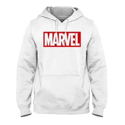 Abbildung von Marvel Herren Memarcosw031 Kapuzenpullover, Weiß, L