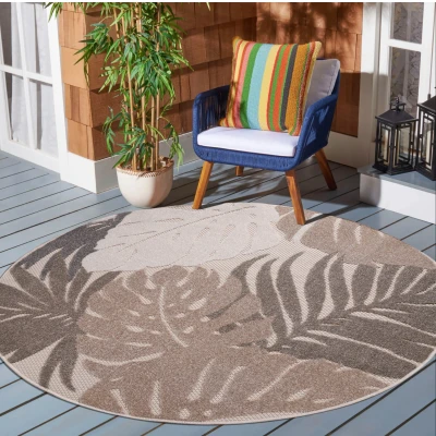 Abbildung von Sanat Teppich »Floral Outdoor« rund 6 mm Höhe In und Outdoor geeignet, florales Design, Balkon, Terasse