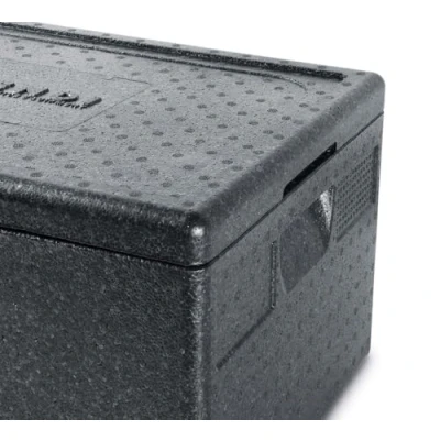 Abbildung von HENDI Thermobox, mit seitlich versenkten Griffen, Hält Temperaturen von 20C bis +110C stand, Innen: 625x425x(H)200mm, 80L, 685x485x(H)360mm, Polypropylen
