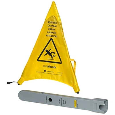 Abbildung von Easy Absorb Warnschild Rutschgefahr&quot;Achtung!&quot;, Pop Up Aufsteller, mehrsprachig, gelb, 53,5 cm, P 10006