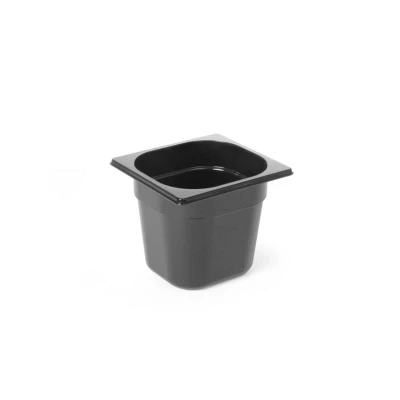 Abbildung von HENDI GN Behälter 1/6 schwarz 100 mm Füllmenge: 1,6 l Polycarbonat Kunststoff 40 bis +110 C, Gastronormbehälter