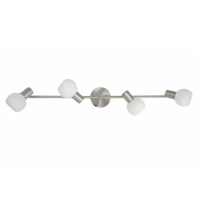 Abbildung von BRILLIANT Lampe Tiara Spotrohr 4flg eisen/weiß 4x D45, E14, 40W, geeignet für Tropfenlampen (nicht enthalten) Arme drehbar/Köpfe schwenkbar