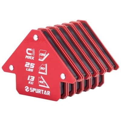 Abbildung von Spurtar 6 Stücke Schweissmagnet Set, 13KG Schweißmagnete und Klemmen, Starker Magnetwinkel Schweißwinkel, Pfeilmagnet, Metallarbeiten, Mig Werkzeuge Ausrüstung, 45, 90, 135 180 Grad