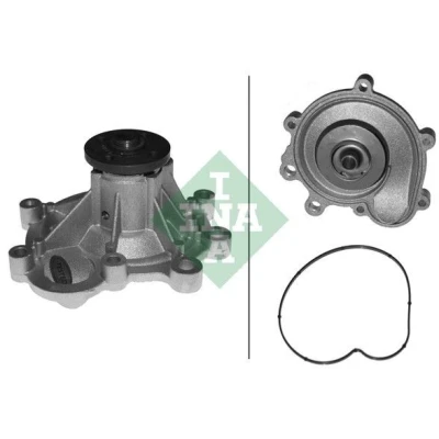 Abbildung von INA 538 0222 10 Wasserpumpe mit Dichtung für Keilrippenriementrieb MERCEDES BENZ: C Class Saloon, E T modell