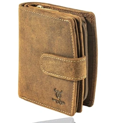 Abbildung von MATADOR Portemonnaie Damen Mittelgroß Leder #Valencia mit edler Geschenkbox, Elegante Geldbörse RFID Blocker, Luxus Viele Kartenfächer, Braun Hunter