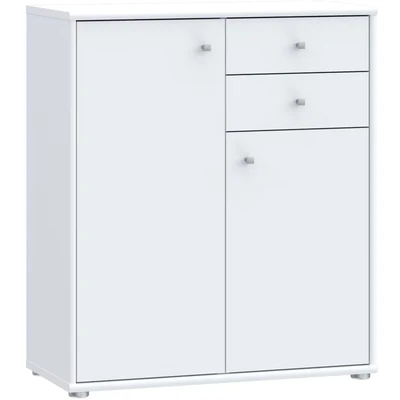 Abbildung von Forte Tempra 2 Kommode mit Türen und Schubladen, Holzwerkstoff, weiß, Bx H xT: 73,7 x 85,5 34,8 cm