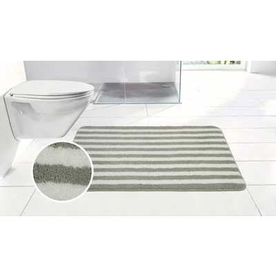 Abbildung von OTTO home Badematte "Streifen, Badvorleger, Badezimmer Teppich" Höhe 12 mm rutschhemmend beschichtet fußbodenheizungsgeeignet schnell trocknend Scandi, gestreift, Badteppich, Badematten