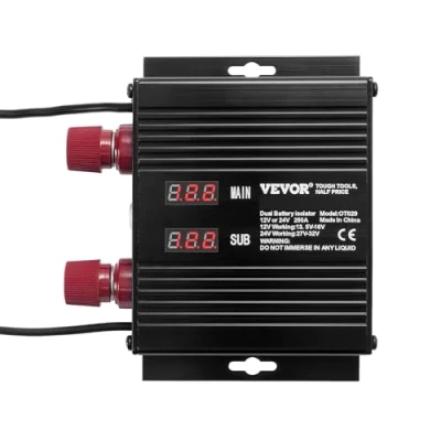 Abbildung von VEVOR 250 AMP Spannungsgesteuertes Trennrelais, 12 V/24 V, Universal VSR Spannungsempfindliches Relais Batterie Isolator, für Auto LKW ATV RV Starter Controller Netzschalter