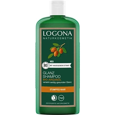 Abbildung von LOGONA Naturkosmetik Shampoo für natürlich glänzendes Haar, Geeignet stumpfes und glanzloses Glanz Haarshampoo mit Bio Arganöl, 1 x 250 ml