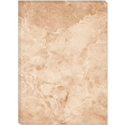 Abbildung von 60 A4 Blatt buntes Marmorpapier, beidseitig bedruckt 90GSM marmoriertes papier Beige Marmor (Beige)