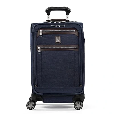 Abbildung von Travelpro Platinum Elite Softside Erweiterbares Gepäck, 8 Räder Spinner Koffer, TSA Schloss, True Navy