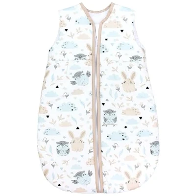 Abbildung von TupTam Ganzjahresschlafsack 2.5 TOG wattiert ärmellos Baby Schlafsack OEKO TEX, Farbe: Hase/Eule, Größe: 80 86