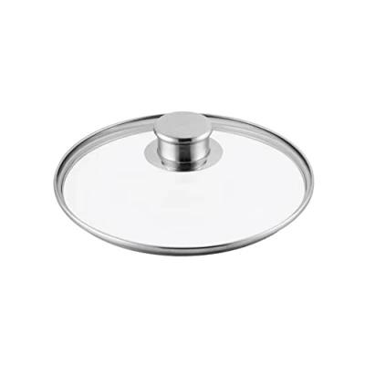 Abbildung von Gastrosus 163930 24 Glasdeckel Industar cm, Pfannendeckel aus Glas mit Edelstahlrand, Universaldeckel Glas, Edelstahl
