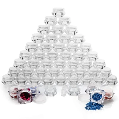 Abbildung von Belle Vous 100 STK Kleine Dosen mit Deckel Plastik Leere Kosmetik Behälter Tiegel Döschen 5ml/5g Kunststoffdose BPA Frei für Makeup, Creme Dosen, Nageldesign, Puderdose Leer