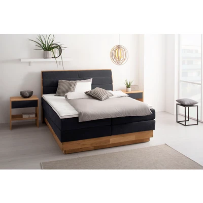 Abbildung von OTTO products Boxspringbett »Jenna« ohne LED Beleuchtung, mit zertifizierten, recycelten Bezugsstoffen