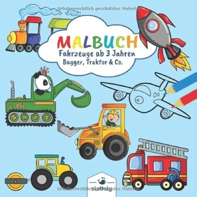 Abbildung von Malbuch Fahrzeuge ab 3 Jahren Bagger, Traktor &amp; Co.: für Jungen mit Fahrzeugen zum Ausmalen Ausmalbilder von Trecker, Auto, Feuerwehr, Baustelle und mehr Malheft 4