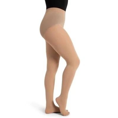 Abbildung von Capezio Women&#039;s Ultra Soft Footed Tight with Self Knit Waistband Strumpfhose, Nude, XXL