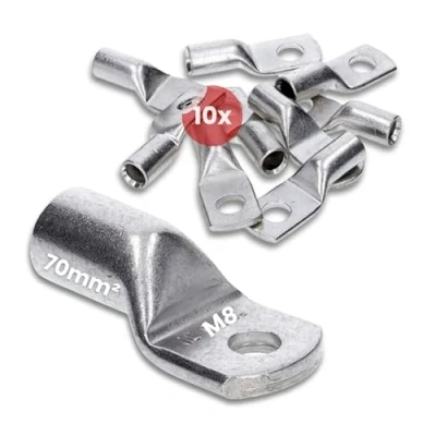 Abbildung von 10 Stück Kalitec HR70 8 Handelsübliche Rohrkabelschuhe 70mm² M8 I ohne Sichtloch Made in Germany