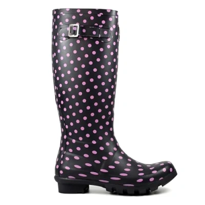 Abbildung von Lunar Women&#039;s Spot Welly Blue/Pink Wellingtons Boots ELW003 7 UK, 40 EU