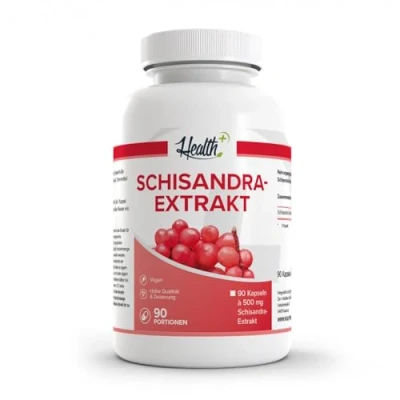 Abbildung von Health+ Schisandra Extrakt 90 Kapseln, 500 mg pro Kapsel