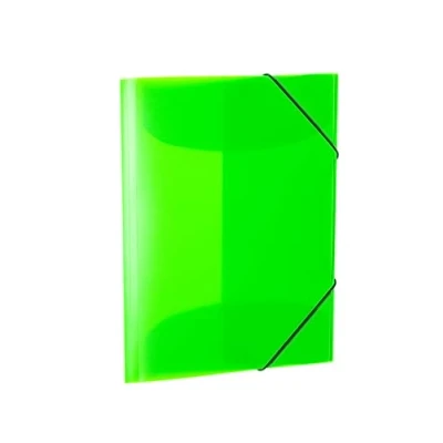 Abbildung von HERMA 19658 Sammelmappen A4 Transluzent Neon Grün, 3 Stück, Kinder Eckspanner Mappen aus Kunststoff mit Innenklappen &amp; Gummizug, stabiles Einschlagmappen Set Plastik für Jungen Mädchen