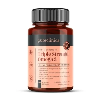 Abbildung von Pureclinica Triple Strength Omega 3 1000 mg x 180 Weichkapseln 6 Monats Vorrat